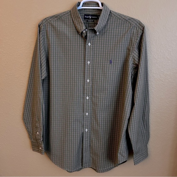 Ralph Lauren Classic Fit Checkered Long Sleeve Button Down Shirt - Picture 1 of 8